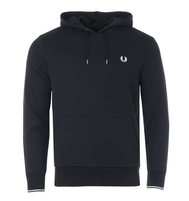 Sudadera con capucha para hombre Fred Perry con detalles en negro