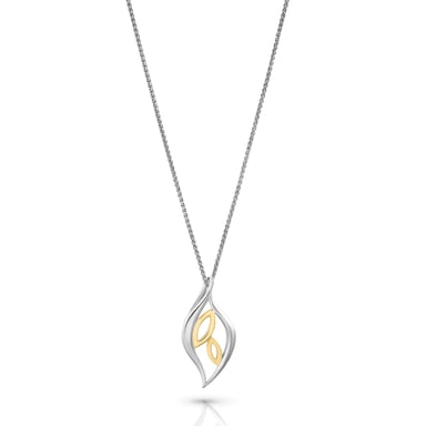 Orphelia 'Charlotte' Women's 925 Sterling Silver Chain with Pendant - Silver/Gold ZH-7523