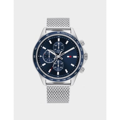 Accessories Tommy Hilfiger Miles Chronograph Mesh Bracelet Watch in navy silver