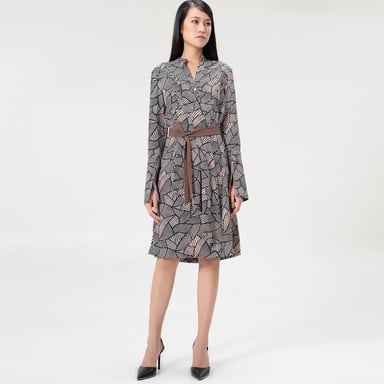 Geometrical vintage print tunic dress