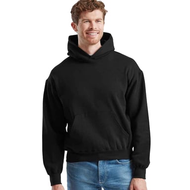 Fruit of the Loom Mens Supercotton Cotton Hoodie (Black)