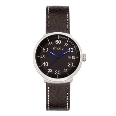 Simplifique el reloj 7100 con correa de cuero y fecha
