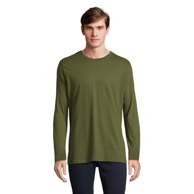 SOLS Mens Imperial Cotton Long-Sleeved T-Shirt (Dark Khaki)