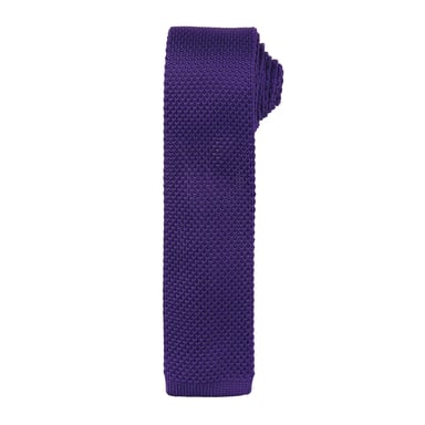 Premier Mens Slim Textured Knit Effect Tie (Pack of 2) (Purple)
