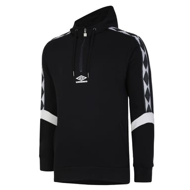 Umbro Mens Diamond Half Zip Hoodie (Black/Lunar Rock)