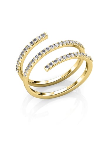 Anillo Espiral - Oro y Cristal
