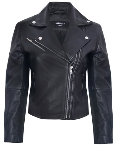 Chaqueta de motociclista retro de cuero para mujer - Madeley