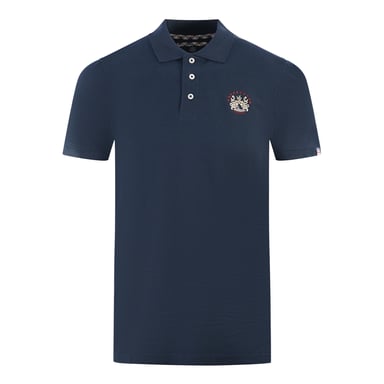 Polo azul marino con escudo de Aquascutum London