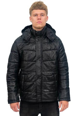 Cazadora bomber de piel acolchada para hombre - Alicante