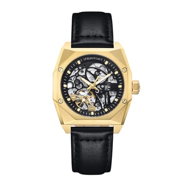 Reloj automático Heritor Elliott con correa de cuero