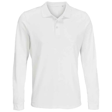 SOLS Unisex Adult Prime Pique Long-Sleeved Polo Shirt (White)