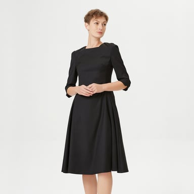 Flared tailor dress with square neckline