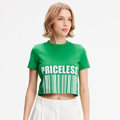 Typo print Crop t-shirt