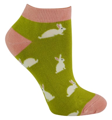 Calcetines de Bambú para Mujer | Miss Sparrow | Calcetines Bajos Transpirables para Mujer - Conejos (Lima)