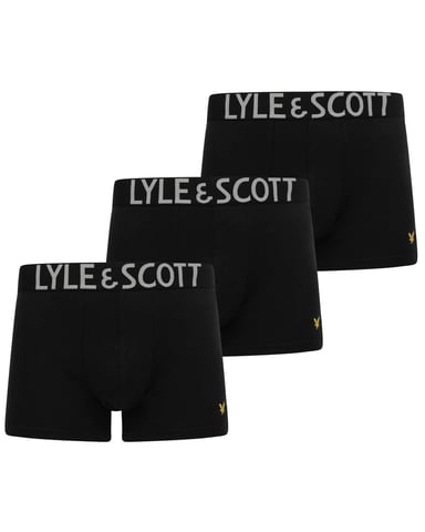 Lyle & Scott 3 Pack Satin Waistband Trunk in Black