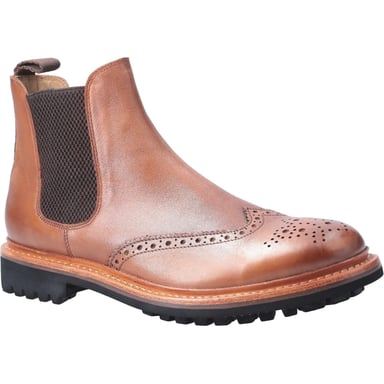 Cotswold Mens Siddington Commando Elasticated Leather Dress Boot (Brown)