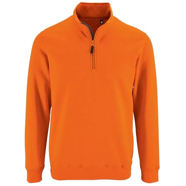 SOLS Mens Stan Contrast Zip Neck Sweatshirt (Orange)