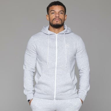 MYT New Mens Fleece Zip Up Sudadera con capucha Gris