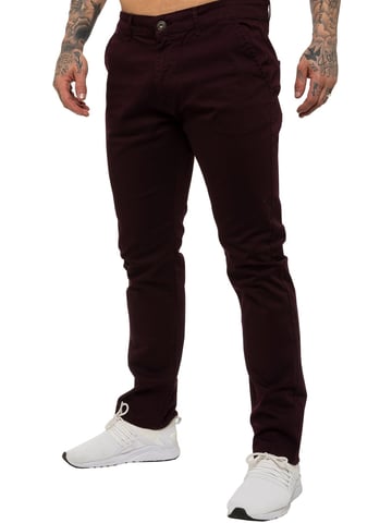 Enzo | Jeans Chino de Corte Slim Fit para Hombre - Burdeos