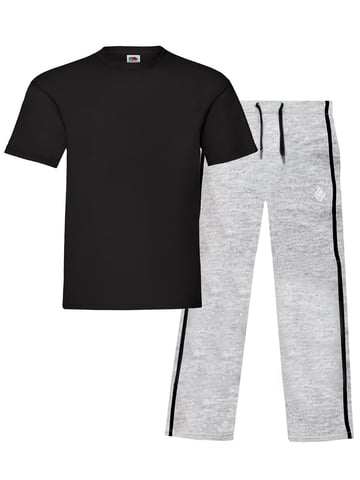 Enzo | Conjunto de camiseta y pantalón para hombre - Negro/Gris