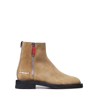 Botas de tobillo de gamuza blanca con suela esponjosa para hombre en blanco