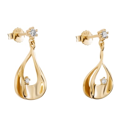 Orphelia 'Etoile' Women's 925 Sterling Silver Drop Earrings - Gold ZO-7524/G