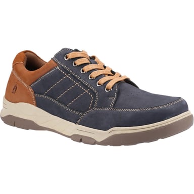 Hush Puppies Mens Finley Leather Shoes (Orange/Black)