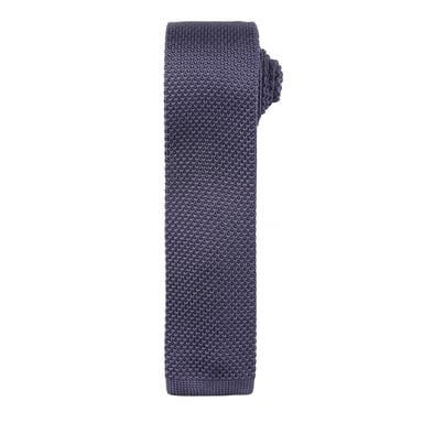 Premier Mens Slim Textured Knit Effect Tie (Pack of 2) (Steel)