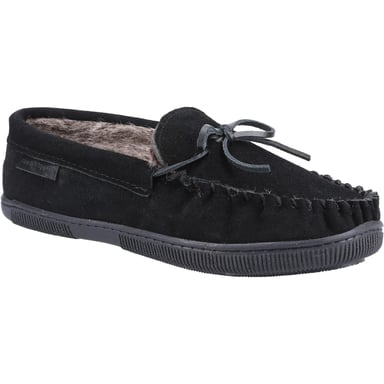 Hush Puppies Mens Ace Suede Slippers (Black)
