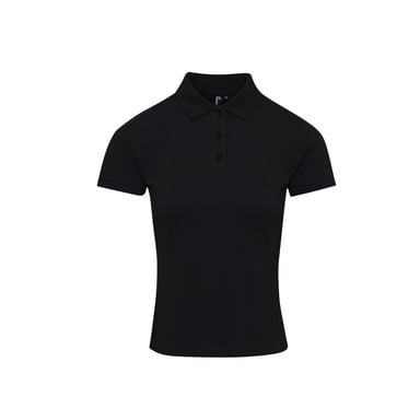 Premier Womens/Ladies Coolchecker Plus Piqu Polo With CoolPlus (Black)