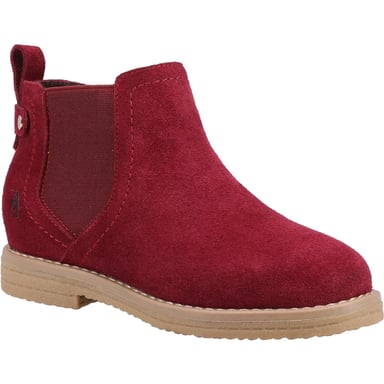 Hush Puppies Girls Mini Maddy Suede Ankle Boots (Burgundy)