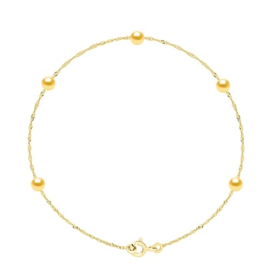 Bracelet - 5 Real Cultured Freshwater Pearls Round 4-5 mm