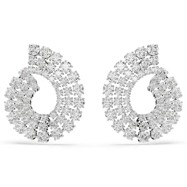 Swarovski 'Matrix Tennis' Women's Base Metal Hoop Earrings - Silver 5705834