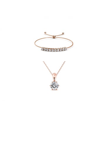 Juego de piedras natales Crystal Mia - Oro rosa y cristal
