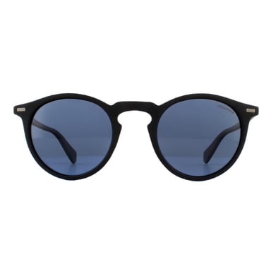 Gafas de sol polarizadas Polaroid redondas para hombre en negro mate gris