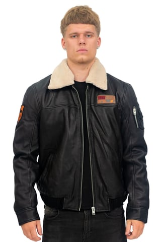 Chaqueta bomber de cuero de EE. UU. para hombre - Arizona