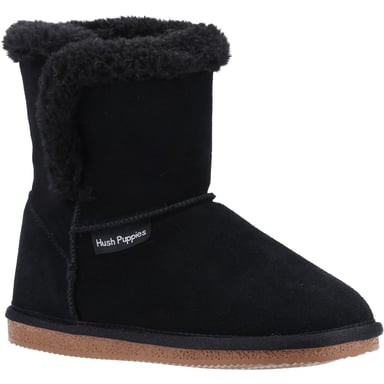 Hush Puppies Womens/Ladies Ashleigh Suede Slipper Boots (Black)