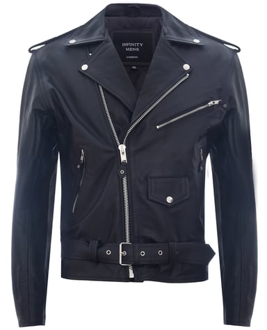 Chaqueta de cuero para motociclista Brando Biker Rock