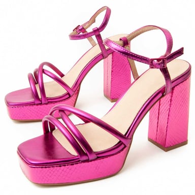 Sandalía de Tacón Montevita Festsand10 en Fucsia