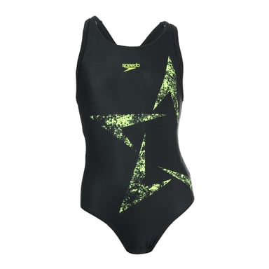 Girl's Speedo Infant Boomstar Flyback Swimsuit in Black yellow