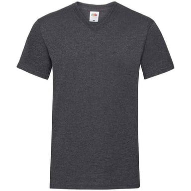 Fruit of the Loom Mens Valueweight V Neck T-Shirt (Dark Heather Grey)