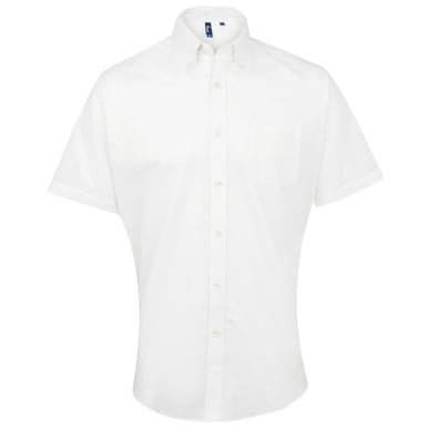 Premier Mens Signature Short-Sleeved Shirt (White)