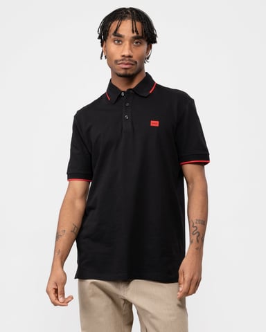 HUGO Deresino232 Mens Tipped Polo Shirt With Logo Label