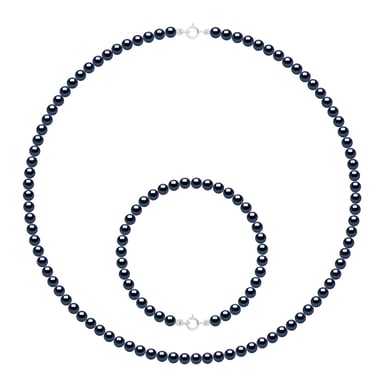 Set Necklace Bracelet is made up of : Necklace of Real Cultured Freshwater Pearls Round 4-5 mm