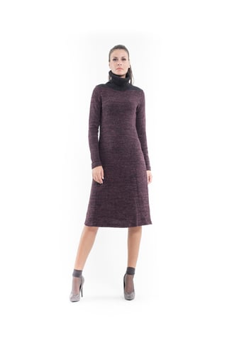 Vestido de Lana con Cuello Polo
