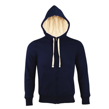 SOLS Sherpa Unisex Zip-Up Hooded Sweatshirt / Hoodie (French Navy)