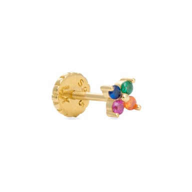 Piercing Luxenter, Phanvi Plata de Ley 925 y Circonita Multicolor acabado en oro amarillo de 18 Quilates