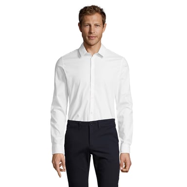 SOLS Mens Blake Stretch Long-Sleeved Shirt (White)