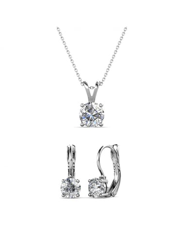 Conjuntos Vernice Redondos - Plata y Cristal
