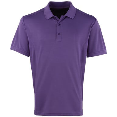 Premier Mens Coolchecker Pique Short Sleeve Polo T-Shirt (Purple)